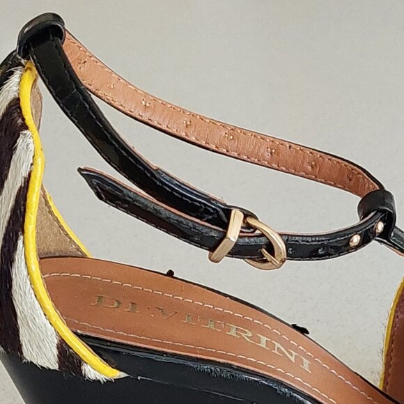 DI Vitrini Zebra Pattern Block/Wedge Heel Shoes Womens Size 6 - Picture 10 of 16